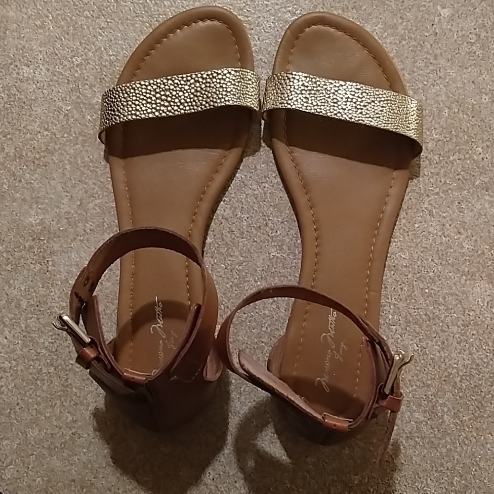 Massimo Matteo color block leather sandals